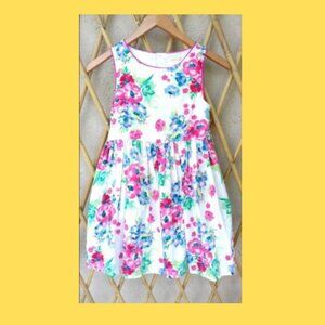 The Children's Place Floral Print/White Pleated Dress, Size 10
